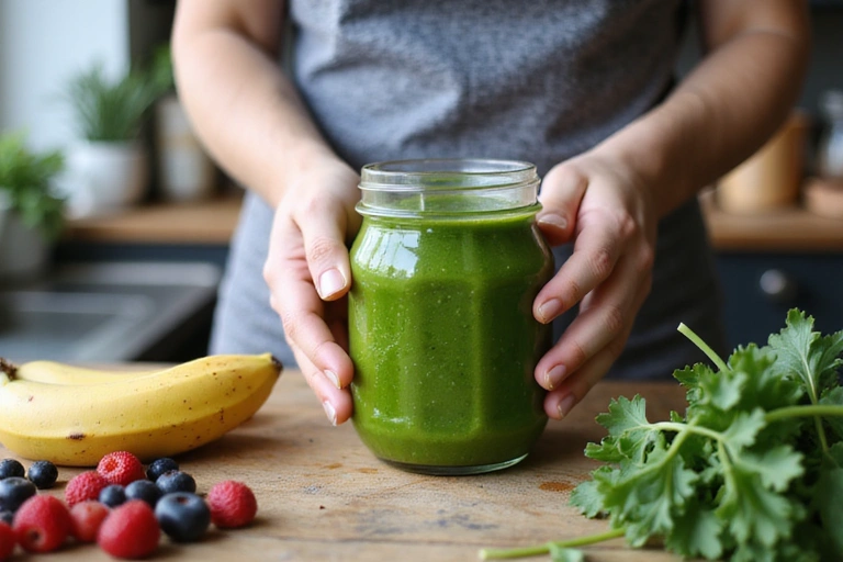 Person preparing a healthy smoothie